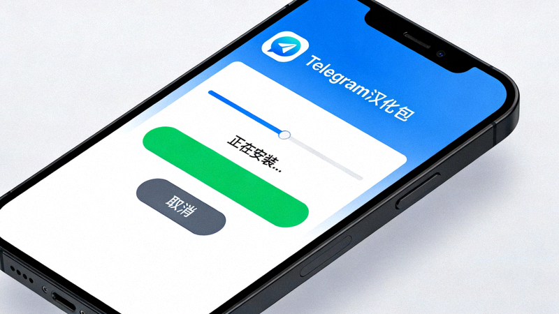 安卓手机屏幕上显示Telegram汉化包APK文件安装过程的示例界面