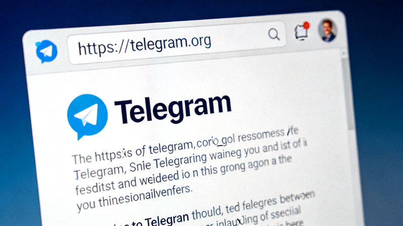 浏览器地址栏中输入https://telegram.org网址的示例截图