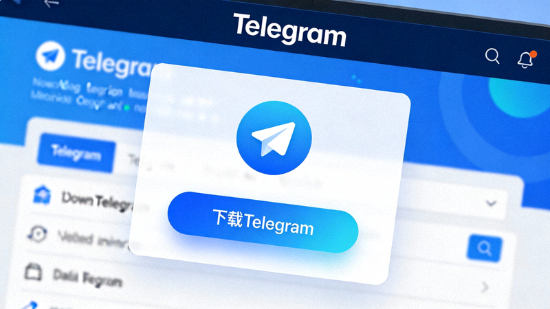 Telegram官方网站首页截图，展示简洁的蓝色设计界面和下载按钮
