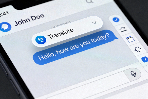 Telegram聊天界面中长按一条英文消息后弹出翻译选项的示例