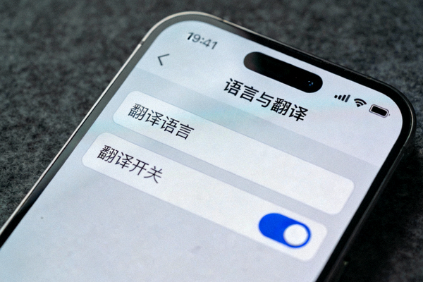 Telegram设置中语言与翻译选项界面的截图，高亮显示翻译开关