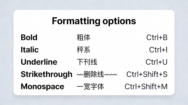 Telegram语言设置页面底部区域格式选项的详细截图